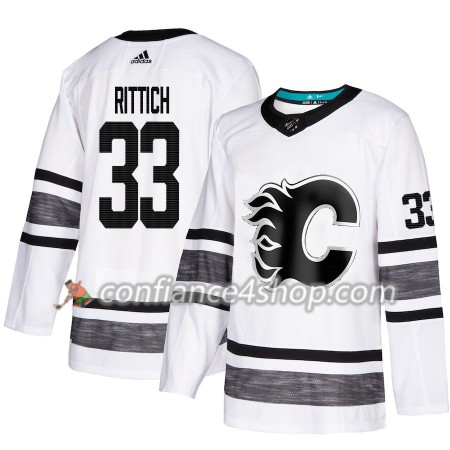 Adidas Maillot de Hockey Calgary Flames David Rittich 33 2019 All-Star Blanc Authentic - Homme
